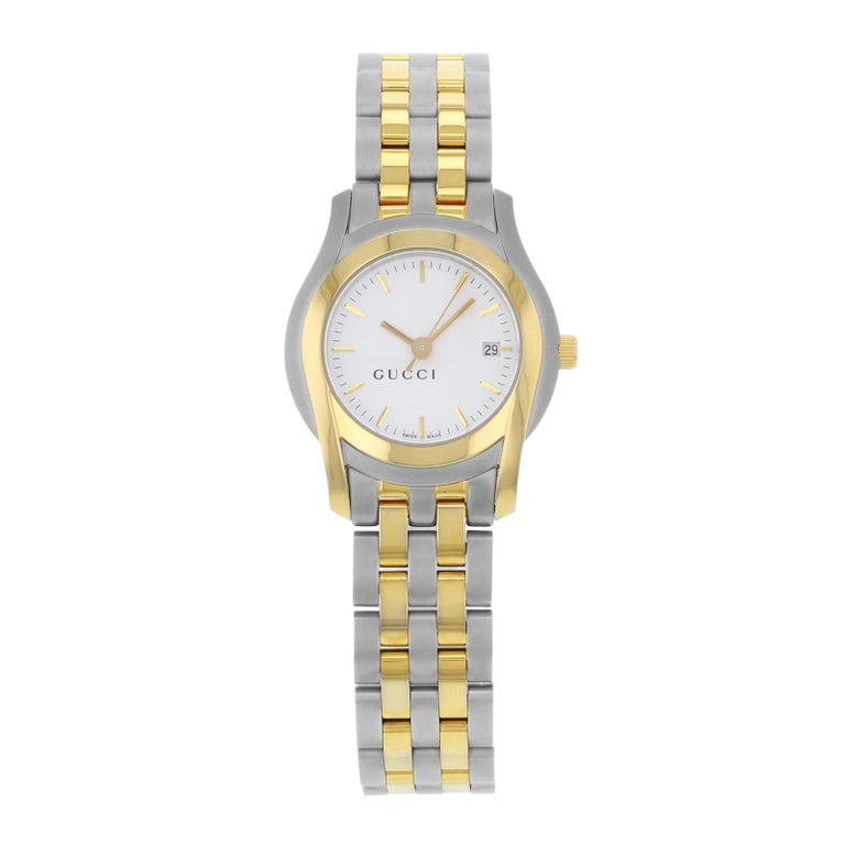 Gucci 5500L White Dial Two-Tone Stainless Steel Quartz Ladies Watch