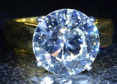 GIA Graded 5.89 Carat Round Brilliant Cut Diamonds J SI1 in Solitaire Mounting