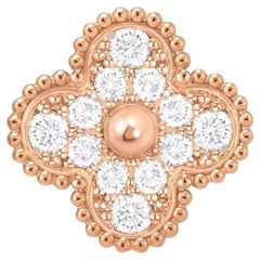 18k rose gold single diamond vintage Alhambra earring by Van Cleef and Arpels