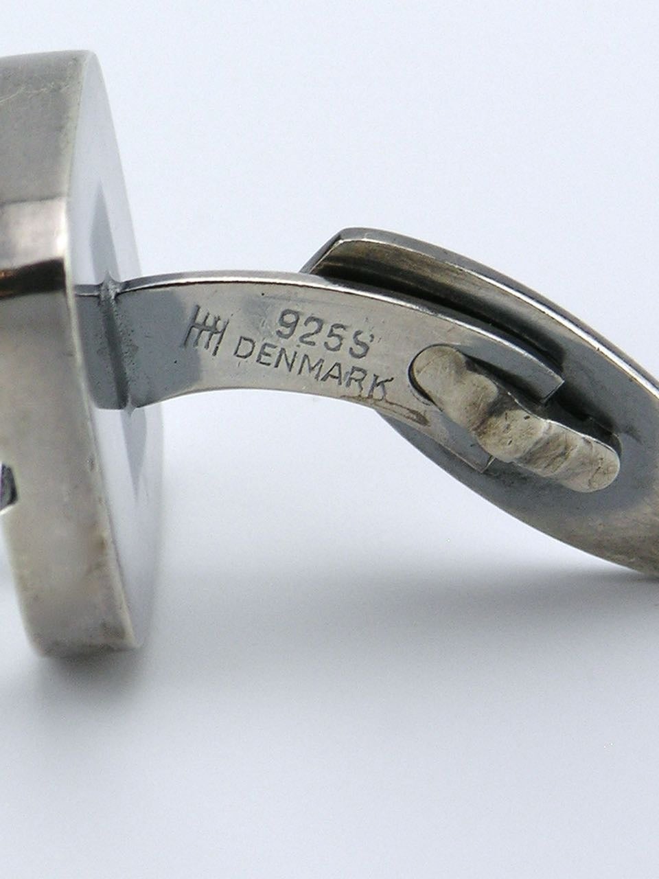 Men's Hans Hansen Solid Silver Modernist Square Cufflinks For Sale