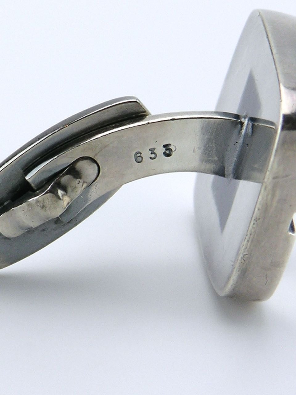 Hans Hansen Solid Silver Modernist Square Cufflinks For Sale 1
