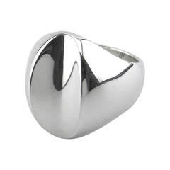 Vintage Hans Hansen Solid Silver Heavy Thumbprint Motif Modernist Ring