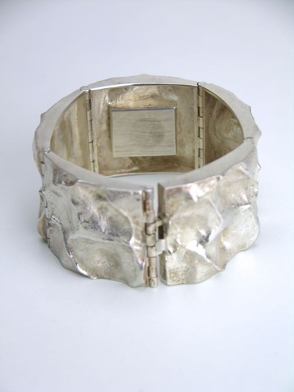 Women's or Men's Matti Hyvarinen Sterling Silver Textured Bracelet Wristwatch