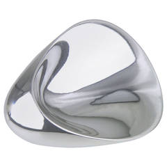Georg Jensen Solid Silver Concave Thumbprint Brooch
