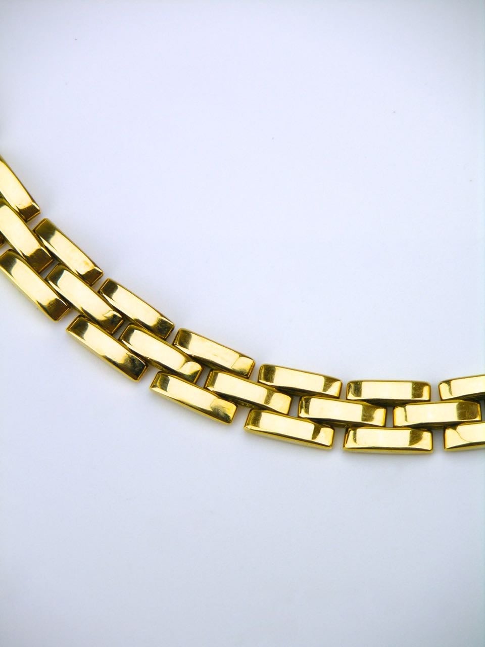 Modern Cartier Maillon Panthere Three Row Gold Link Necklace
