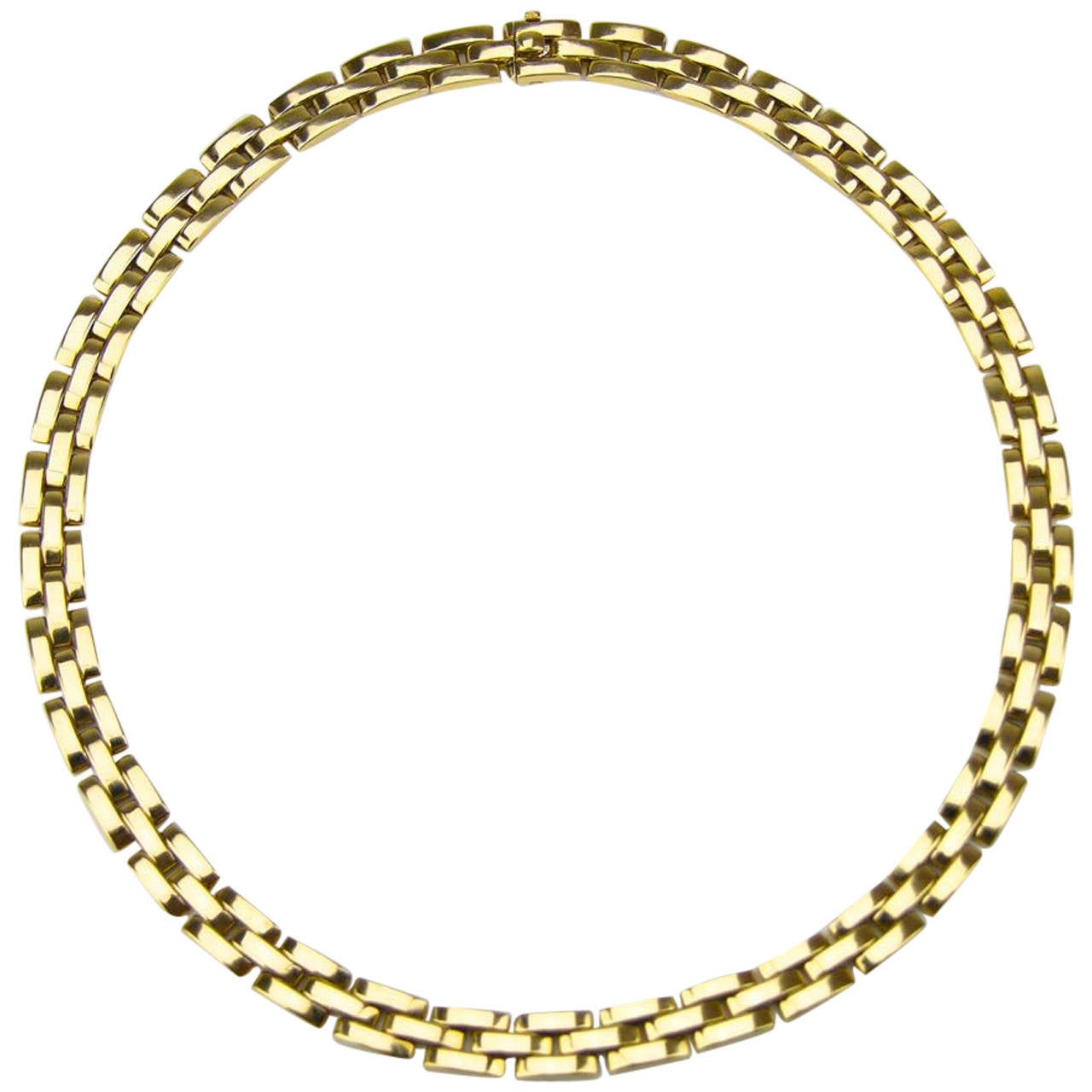 Cartier Maillon Panthere Three Row Gold Link Necklace