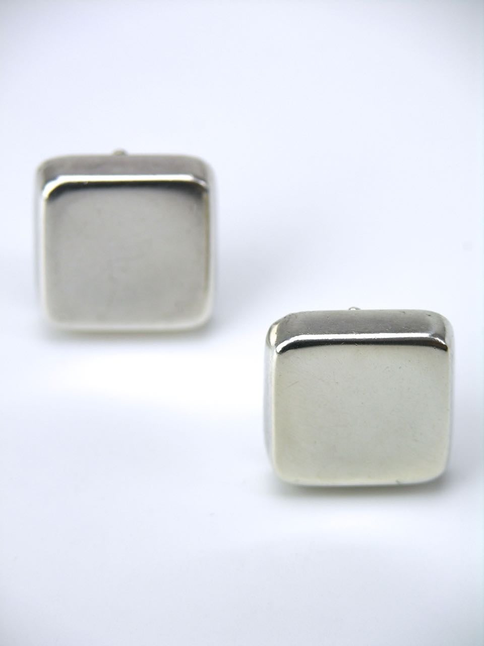 Modernist Georg Jensen silver square clip earrings Design No. 191