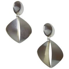 Georg Jensen Silver Segmented Drop Earrings Design No. 380B