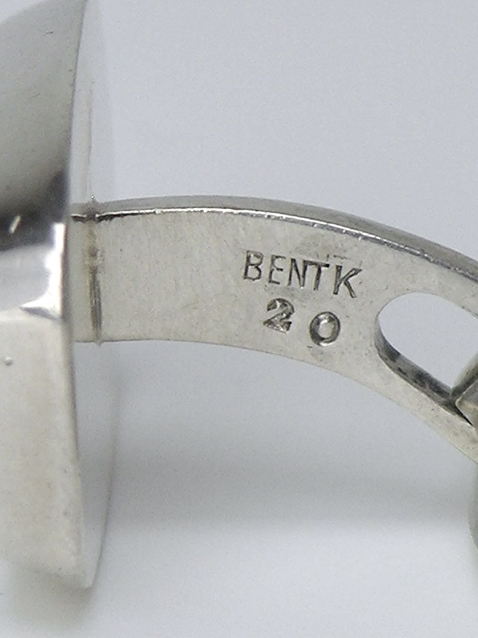 Men's Bent Knudsen silver concave cufflinks design number 20