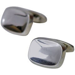 Bent Knudsen silver concave cufflinks design number 20