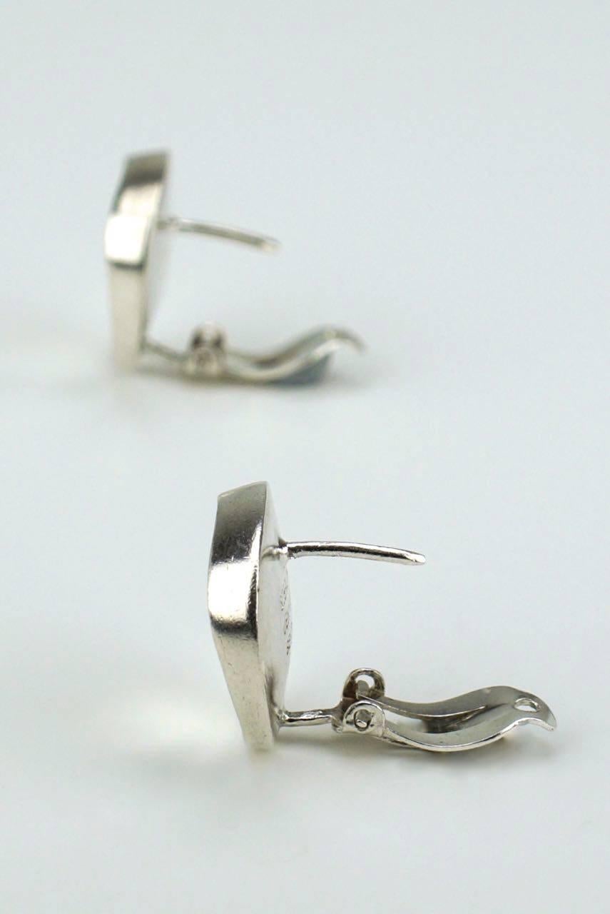 Bent Knudsen Modernist silver earrings In Excellent Condition In Potts Point, New South Wales