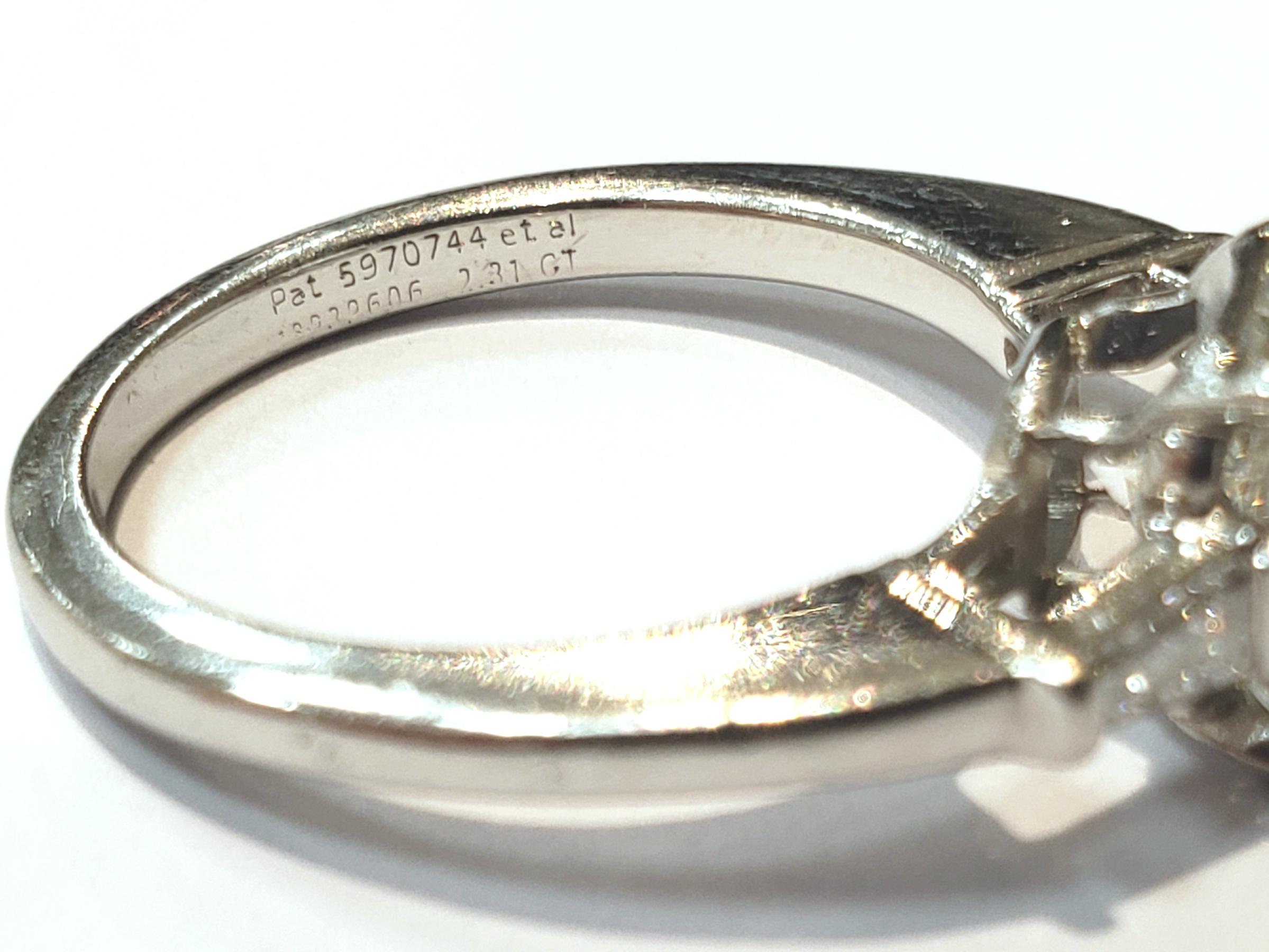 Contemporary Tiffany & Co. Lucida Diamond Ring, Set in Platinum with Tapered Baguettes