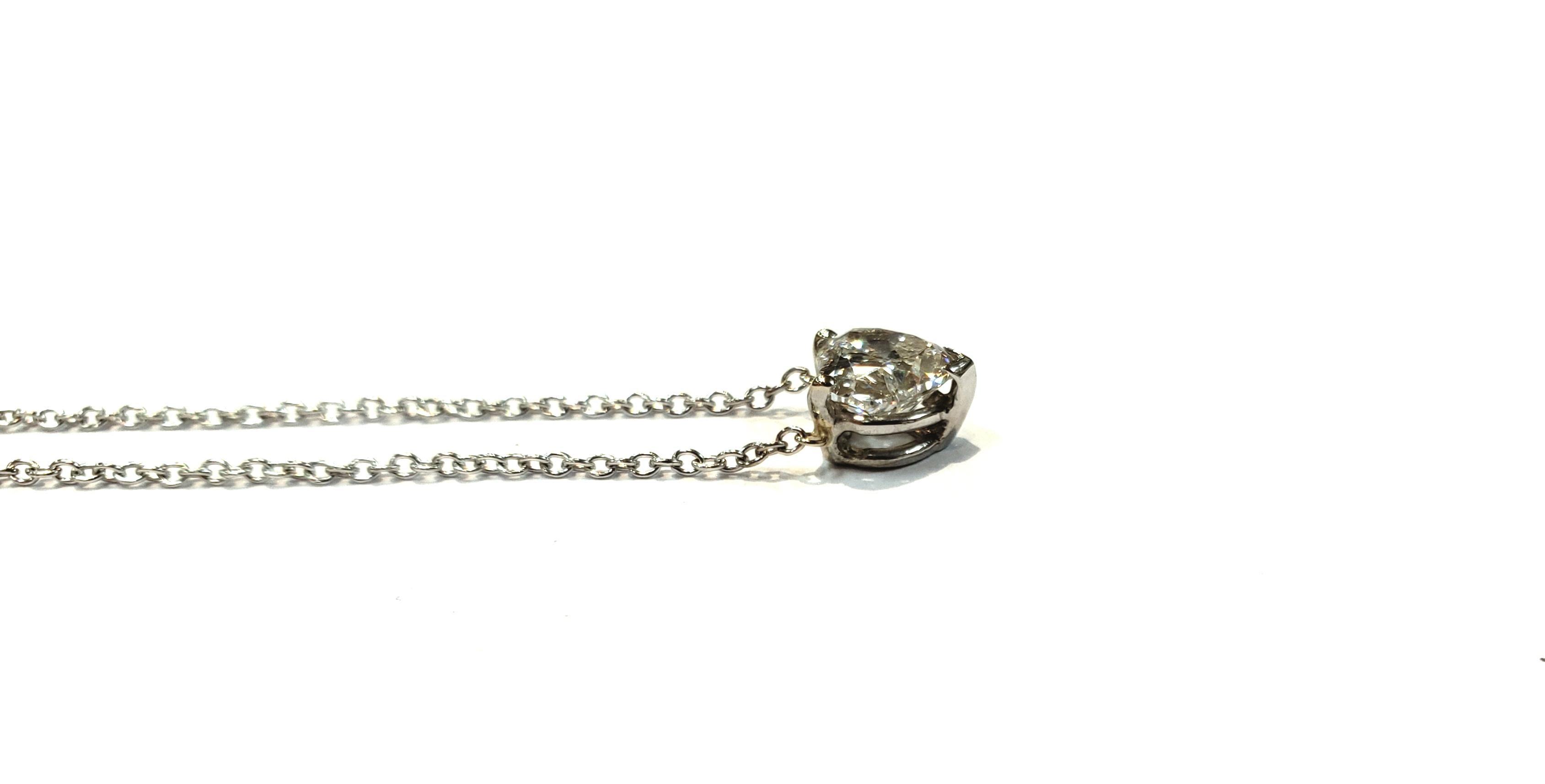 heart shaped diamond solitaire pendant
