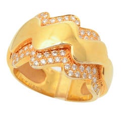 Van Cleef & Arpels Diamond Gold Band Ring 2