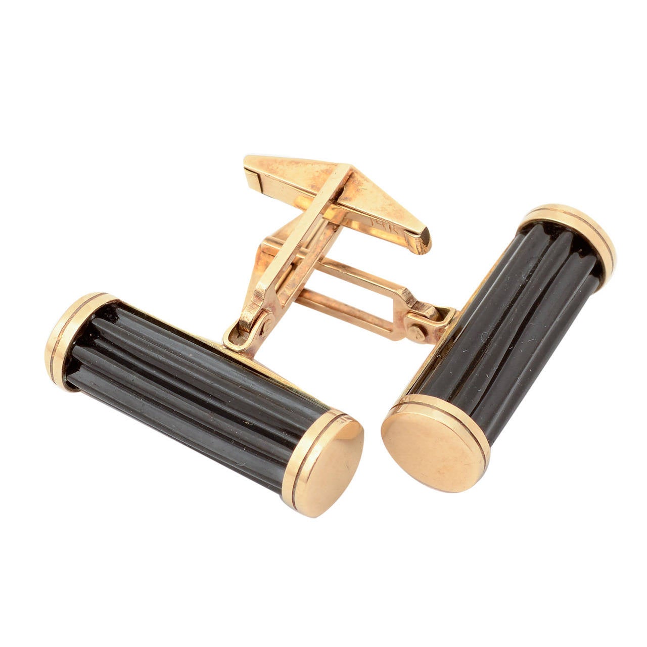 Black Onyx Gold Cufflinks