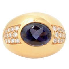 Vintage Mauboussin Iolite Diamond Gold Ring