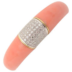 Coral Diamond Gold Bracelet