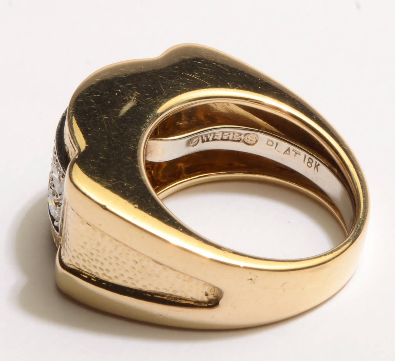 Women's or Men's David Webb Diamond Gold Platinum Ring