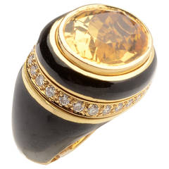 Andrew Clunn Citrine Onyx Diamond Ring