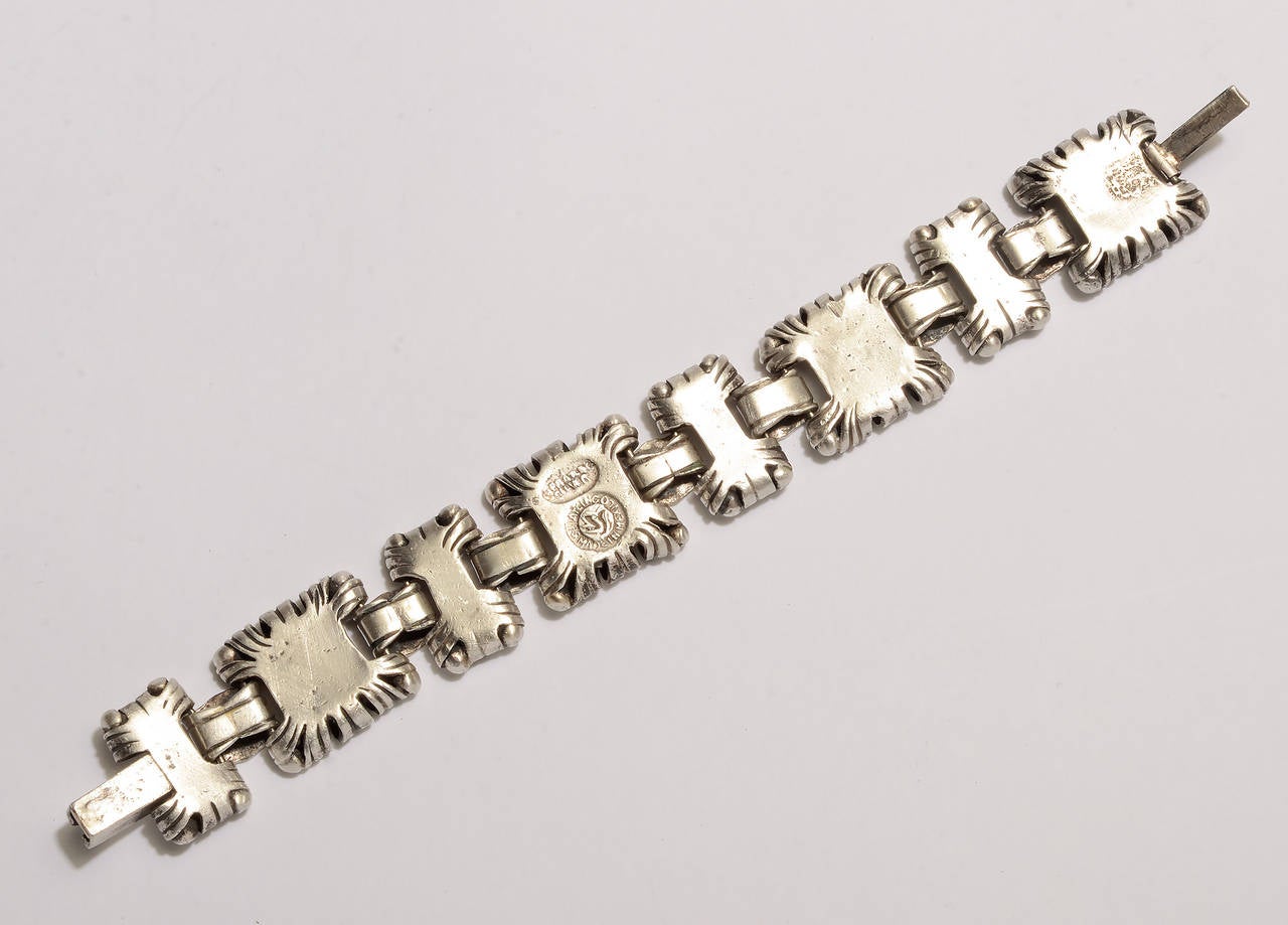 William Spratling Bracelet orné de carrés ornés Bon état - En vente à Darnestown, MD