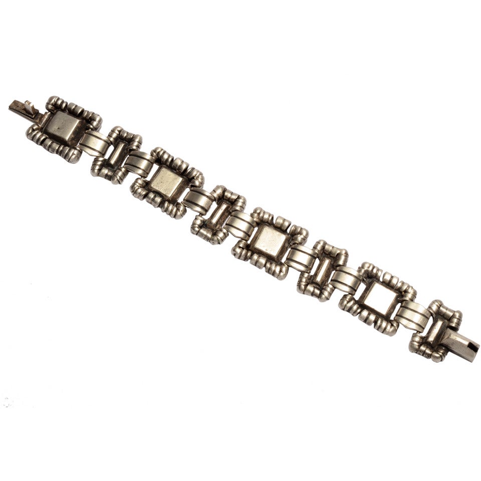 William Spratling Ornamented Squares Bracelet For Sale