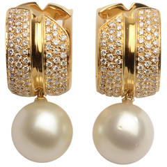 Antonini Pearl Diamond Gold Earrings