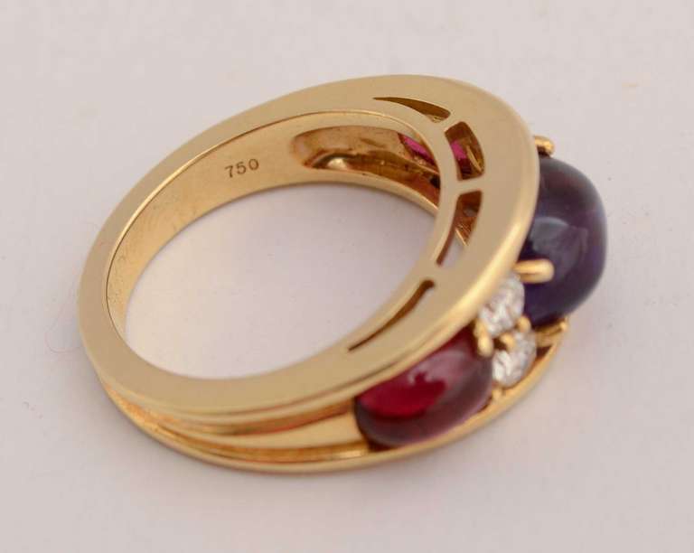 Tiffany Amethyst, Diamond and Rubellite Ring 1