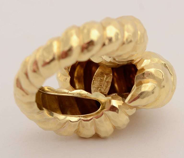 Women's Henry Dunay Huge Hammered Gold Ring