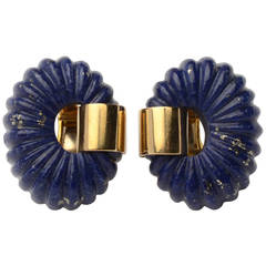 David Webb Lapis Lazuli Gold Earrings