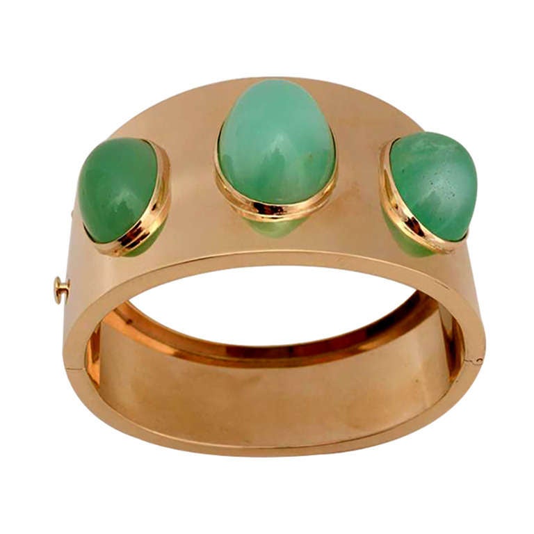 Pulsera de bisagra con crisoprasa
