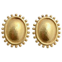 Elizabeth Locke Gold Disc Earrings
