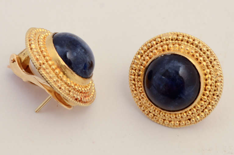 Lalaounis Sodalite Earrings In Excellent Condition In Darnestown, MD