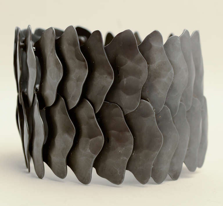 Contemporary Eduardo Herrera Oxidized Silver Bracelet
