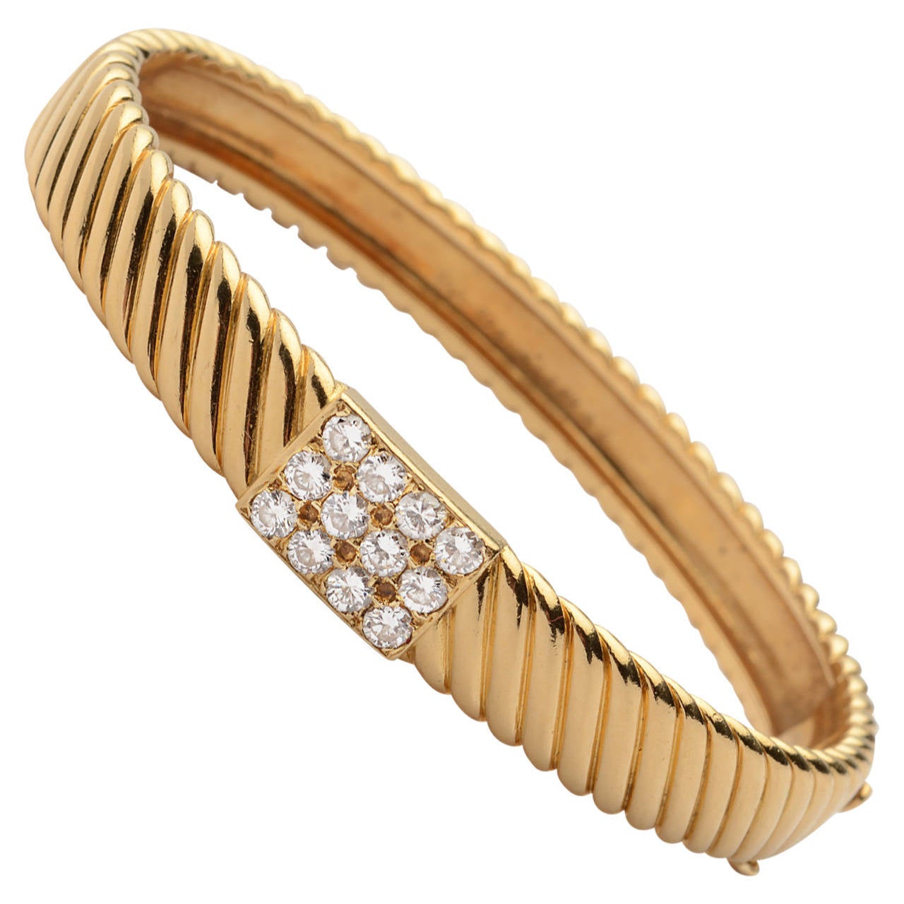 Van Cleef 
Arpels Diamond Gold Bangle Bracelet