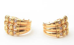 Pendientes de aro de oro con diamantes