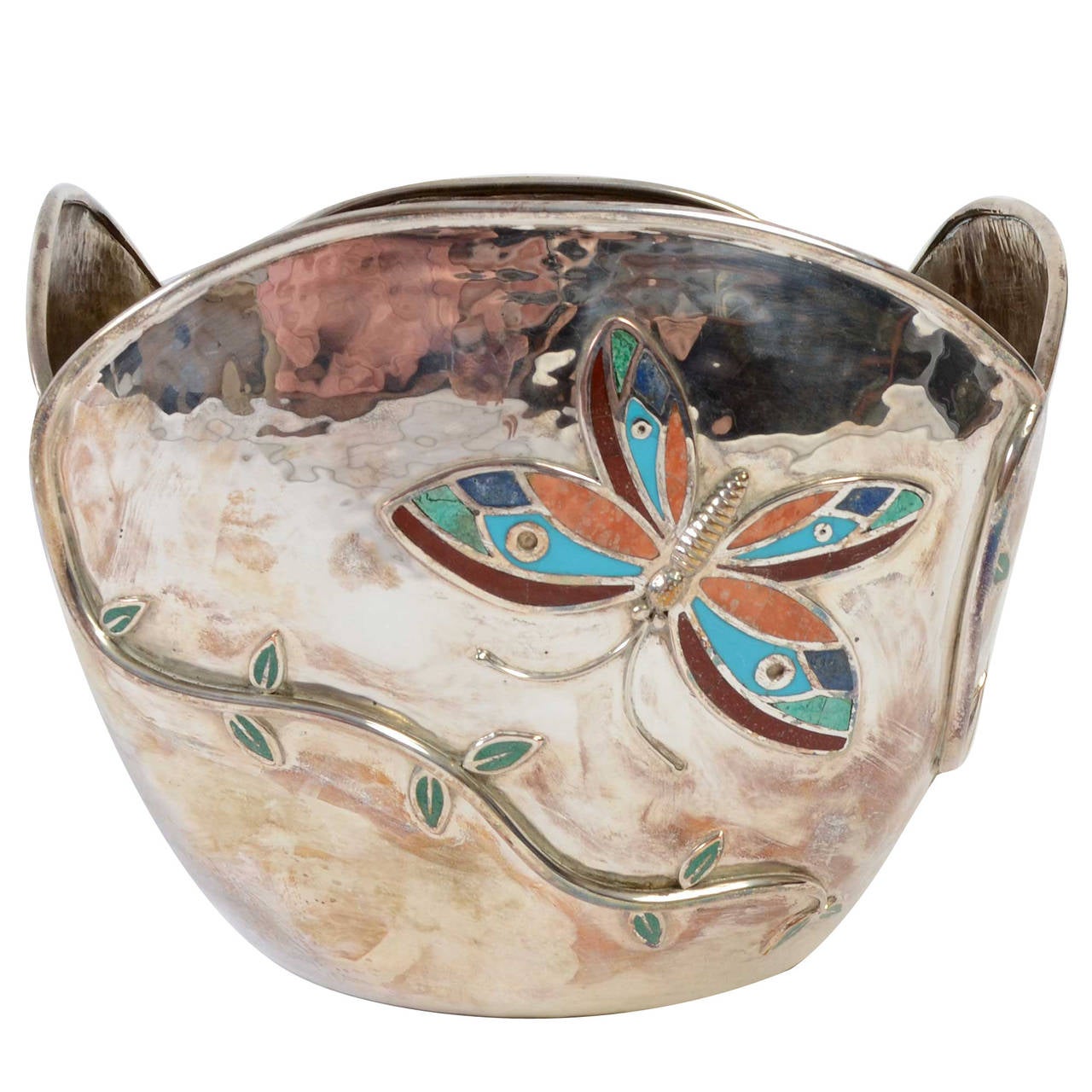 Emilia Castillo Silverplate Bowl with Butterflies