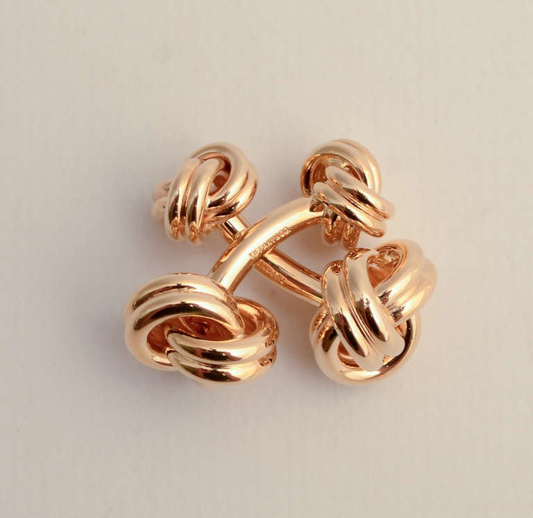 Classic double knot cufflinks by Tiffany. They measure 1 1/16