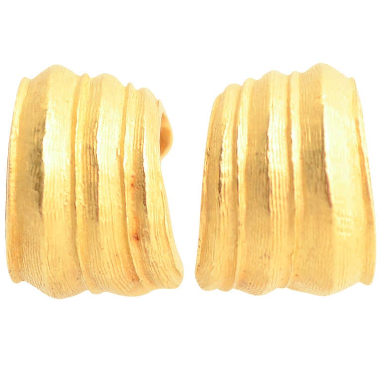 Tiffany Textured Gold Hoop Earrings