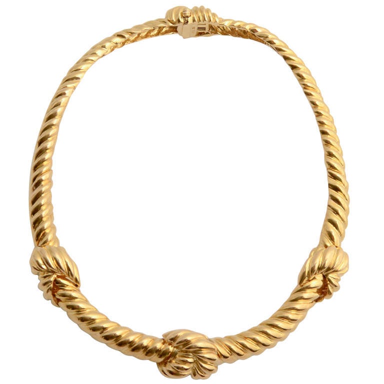 David Webb Gold Knots Choker Necklace