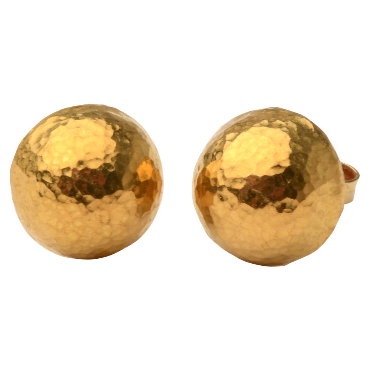 Gurhan Hammered Gold Dome Stud Earrings at 1stDibs