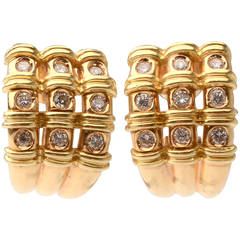 Diamond Gold Hoop Earrings 5