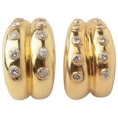 Christian Dior Gold Diamond Hoop Earrings 4