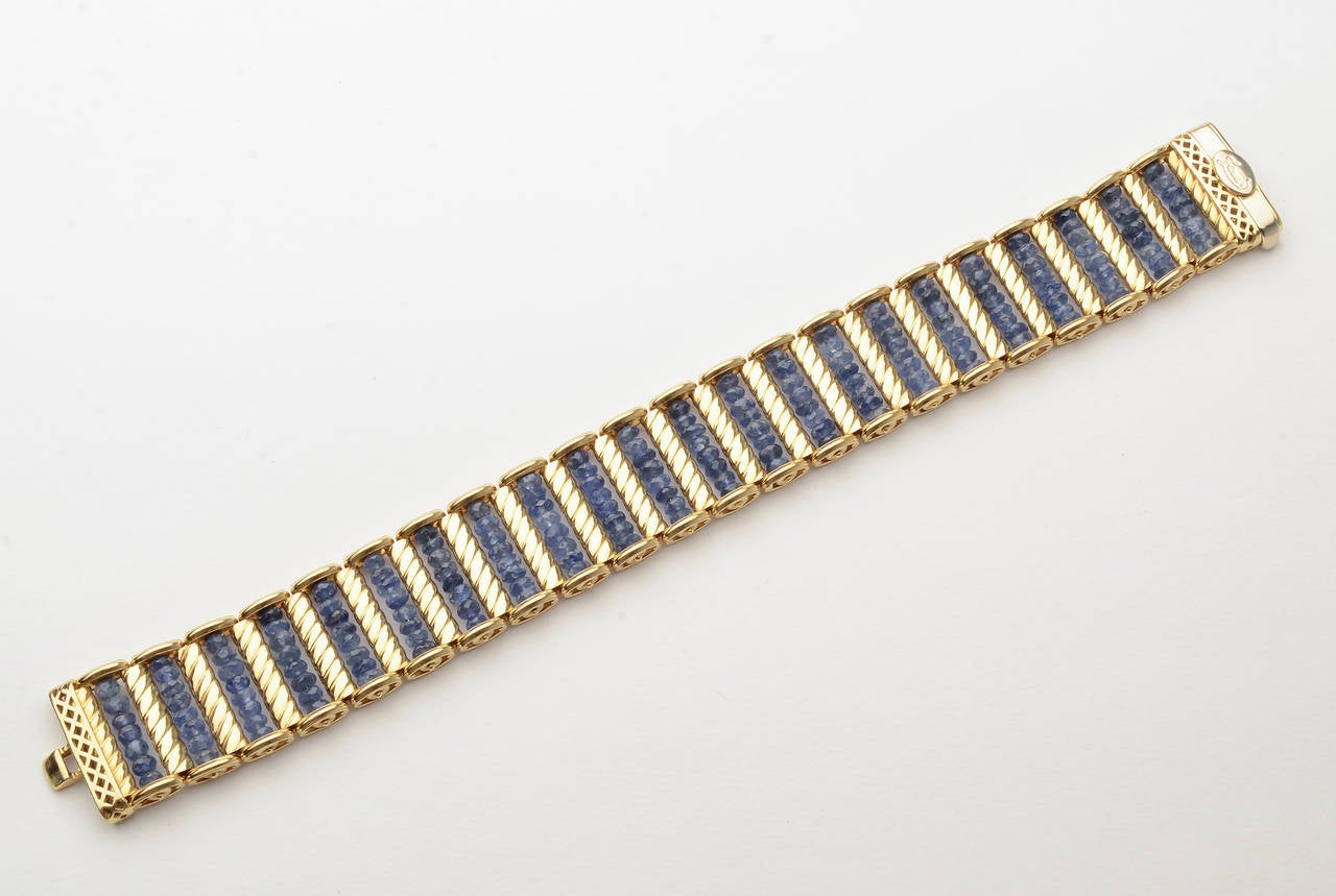 Zancan Sapphire Gold Bracelet In Excellent Condition In Darnestown, MD