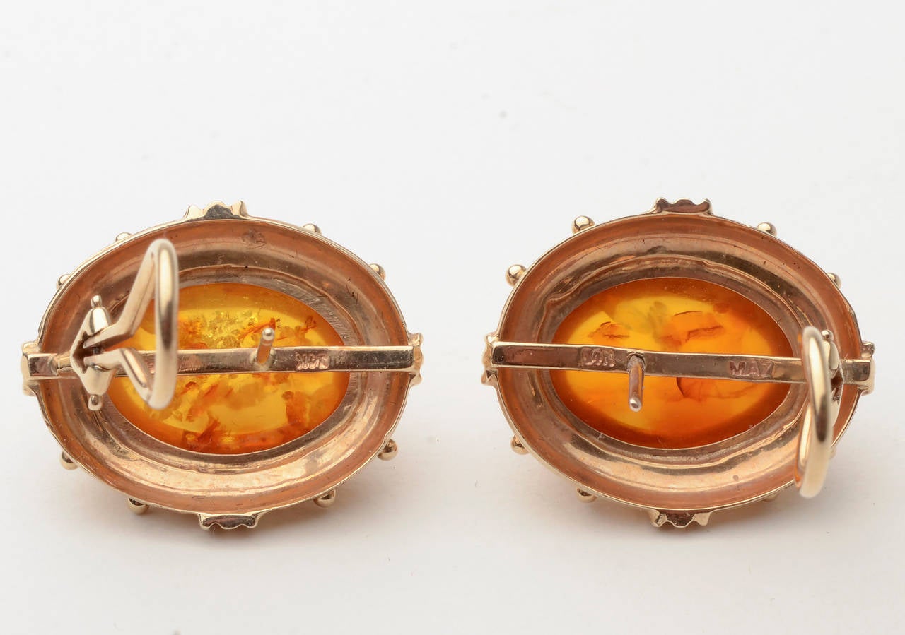 MAZ Amber Gold Earrings In Excellent Condition In Darnestown, MD