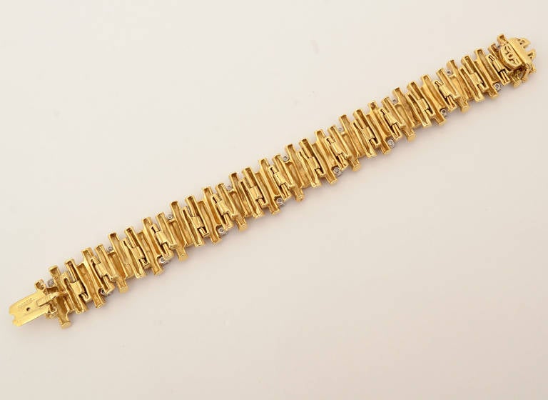Diamond Gold Bracelet In Excellent Condition In Darnestown, MD