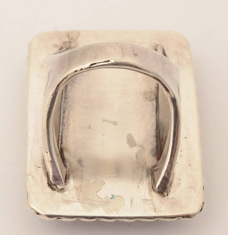 Women's or Men's Huge Navajo Agate Ring