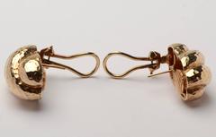 Hammered Gold Shrimp Earrings