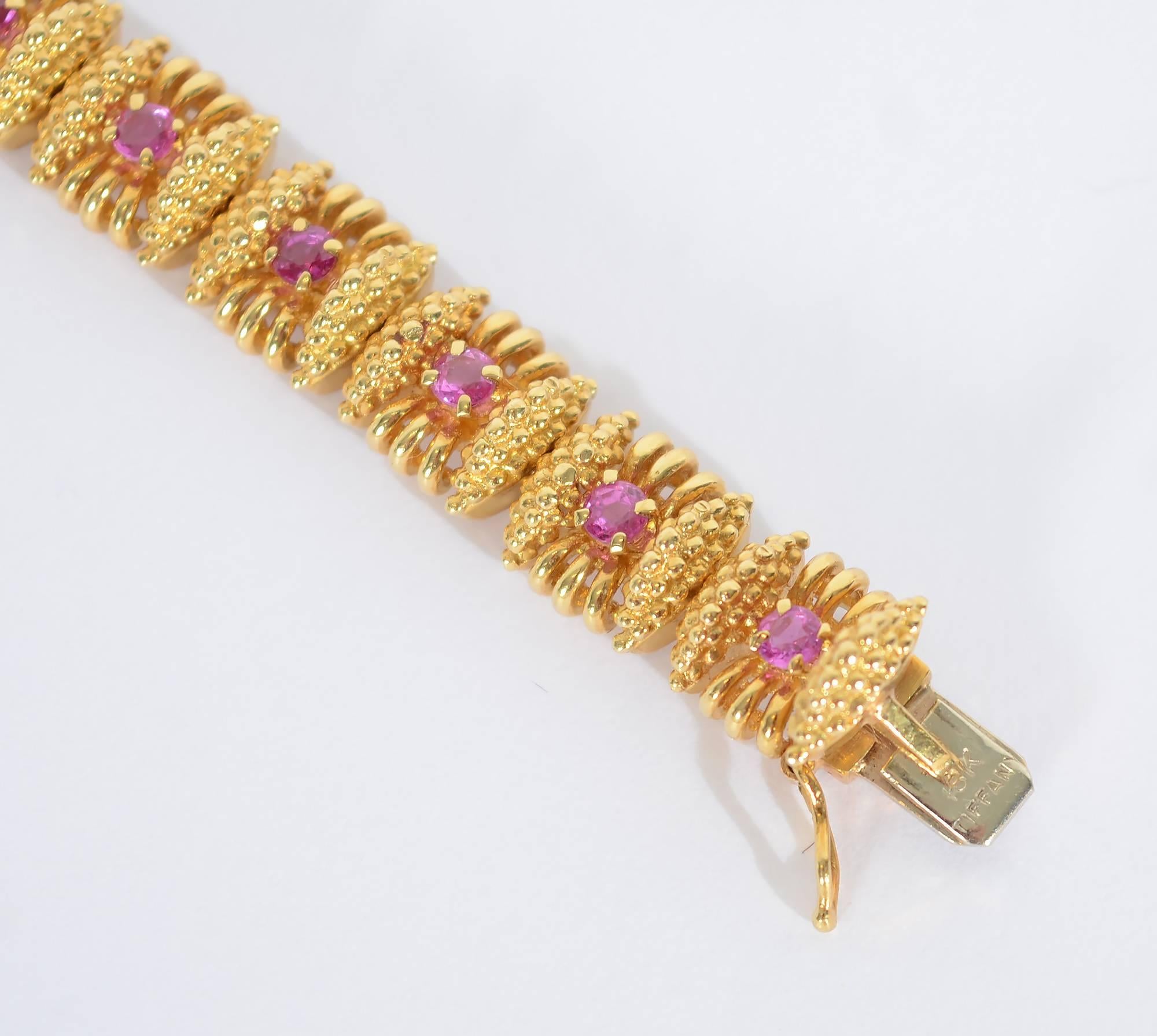 Modern Tiffany & Co. Ruby Gold Bracelet