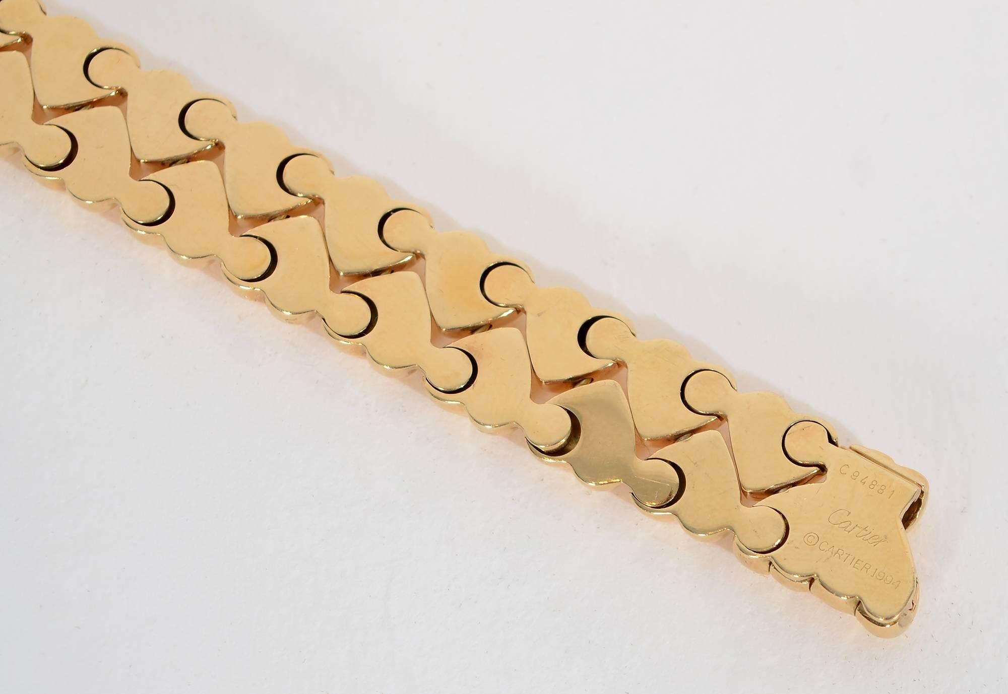 Women's Cartier Double Hearts Gold Bracelet