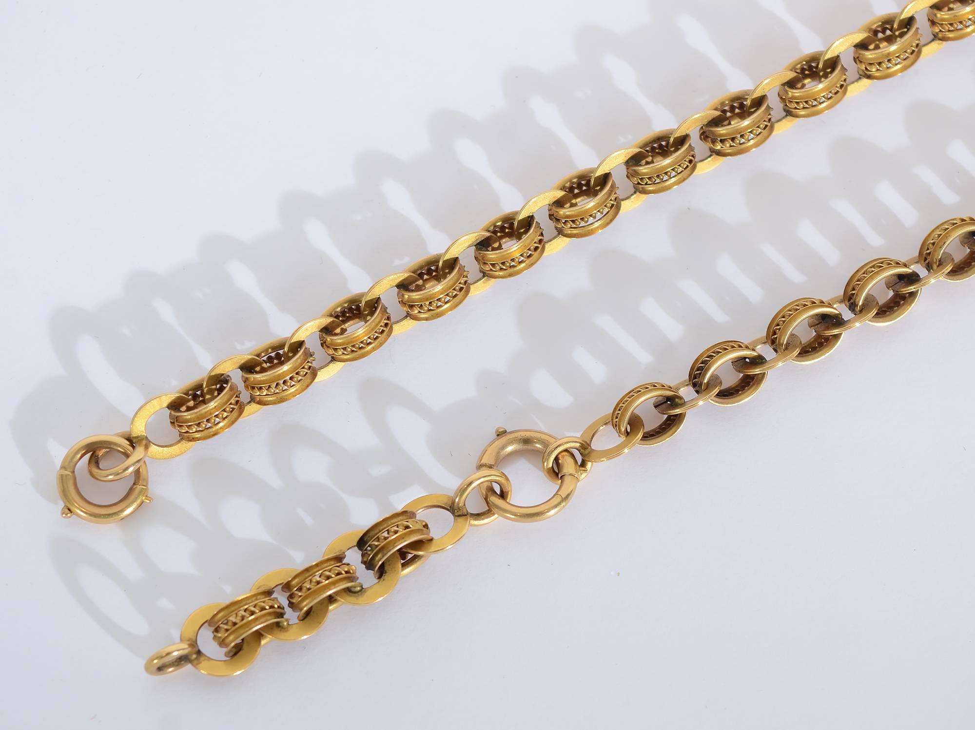 Women's or Men's Handmade Victorian Gold Chain Necklace